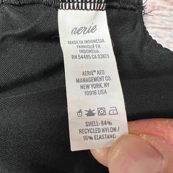 NEW Aerie Ribbed Scoop Bikini Bralette Size S Black Wide Strap Top NWT - Picture 8 of 8